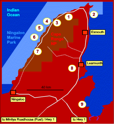 map of cape range np...