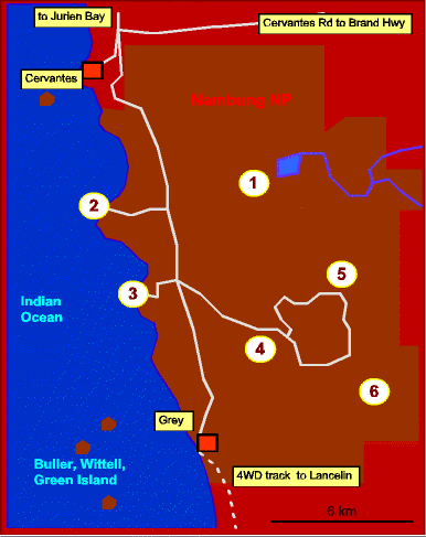 map of nambung np...